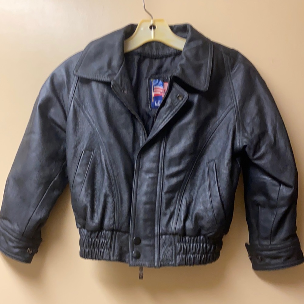 Vintage black leather jacket